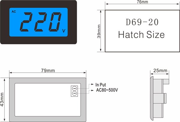 D69-20 voltmeter AC80-500V